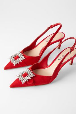 Slingback Shoes With Brooch from Zara