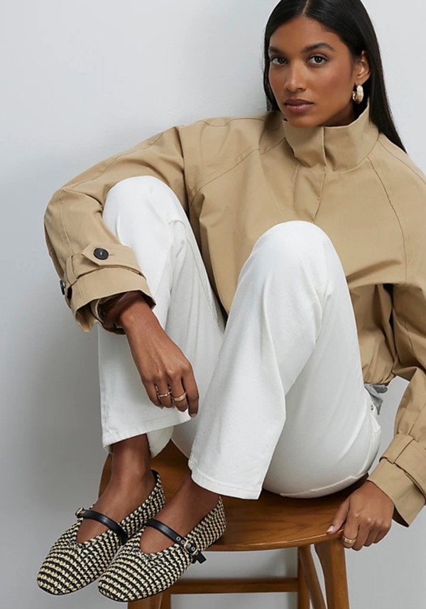 Raffia MaryJane Flat Ballet Pumps