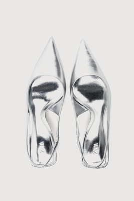 Heeled Slingback Metallic Shoes from Zara