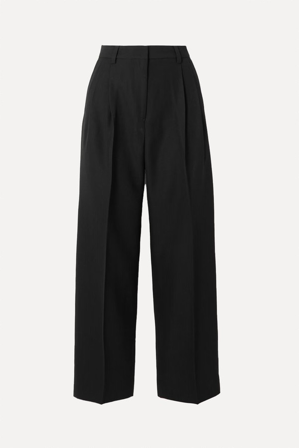 Pleated Wool Wide-Leg Trousers from TOTEME