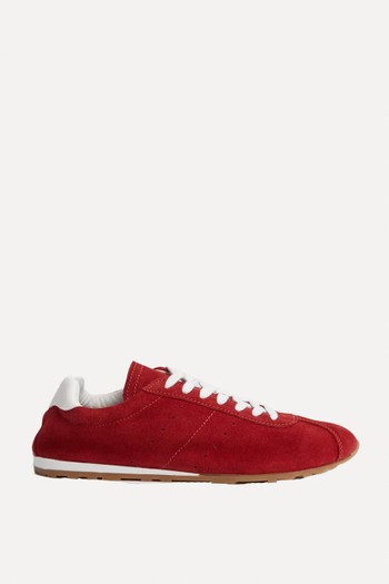 Unlined Suede Lace Up Trainers