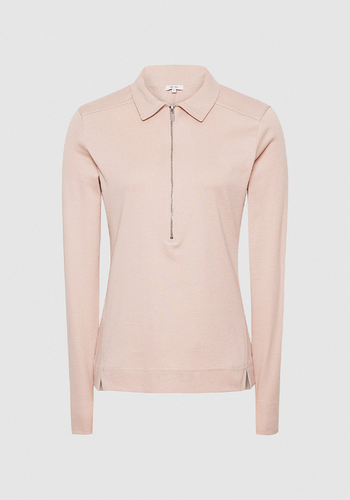 Fernanda Blush Zip Neck Polo Shirt