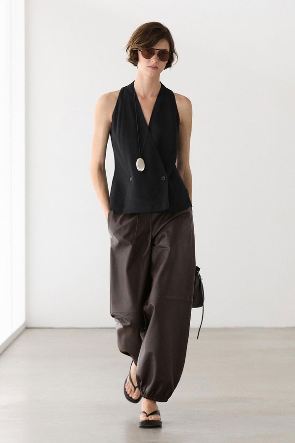 Nappa Leather Sarouel Trousers from Massimo Dutti