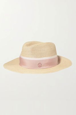 Henrietta Grosgrain Trimmed Straw Hat from Maison Michel