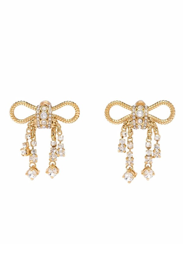 Crystal-Embellished Bow Detail Earrings  from Miu Miu