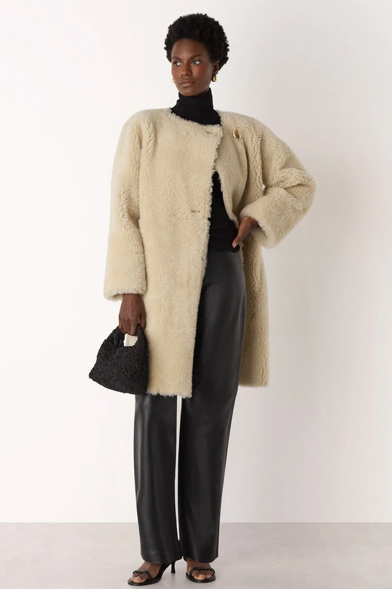  Shearling Cocoon Coat