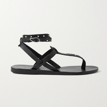 Estia Swarovski Crystal-Embellished Leather Sandals from Ancient Greek Sandals