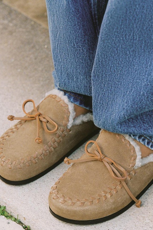 Leather Shearling Effect Clogs