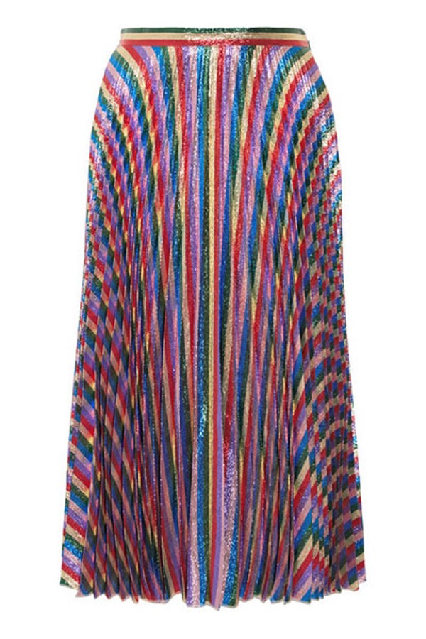 Plissé-Lurex Midi Skirt from Gucci
