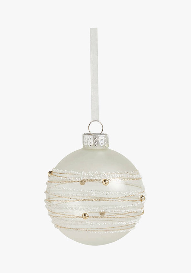 Winter Fayre Mercurised Swirl Bauble, Gold from John Lewis