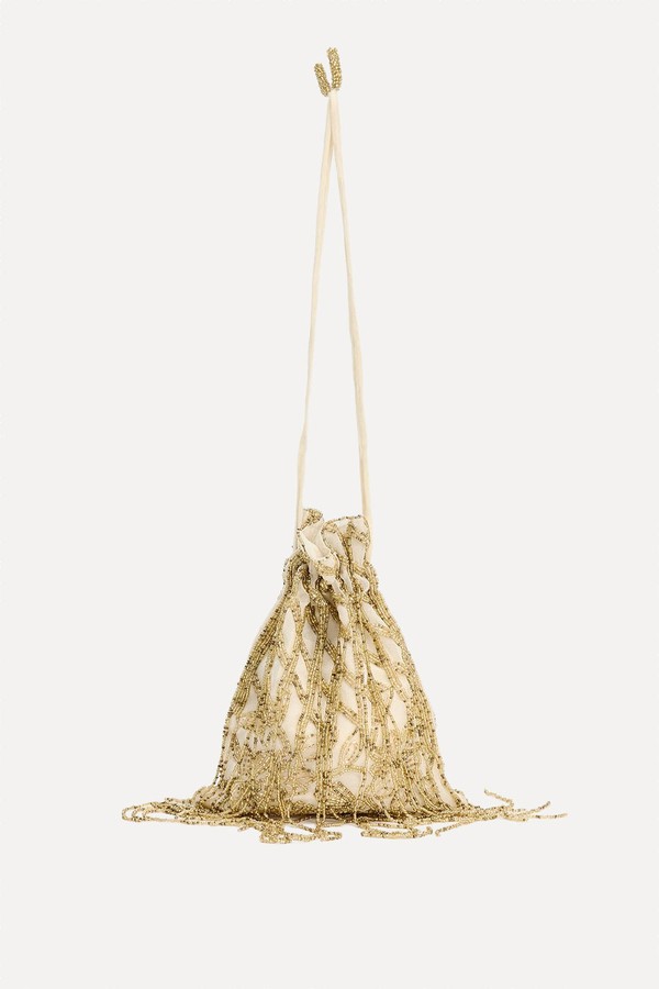 Gathered Sequin Bucket Bag from Zara
