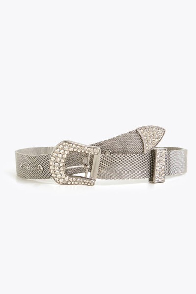 Silver Tone Metallic Belt