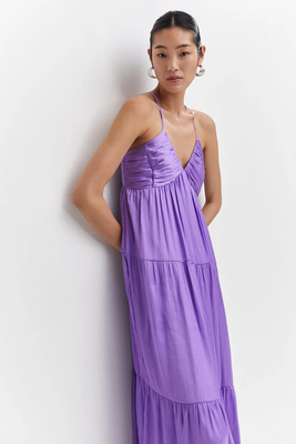 Ruched Satin Dress 