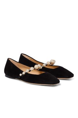 Ade Embellished Suede Ballet Flats from Jimmy Choo