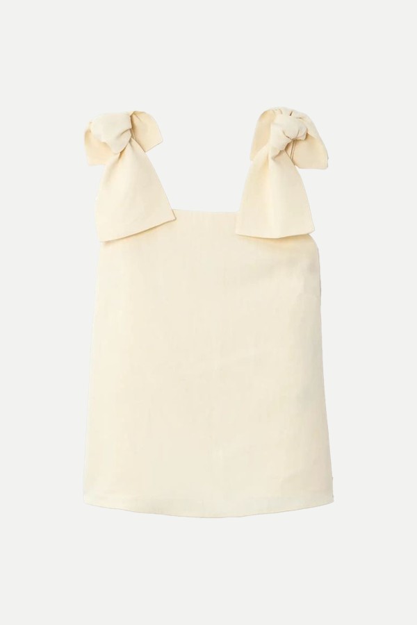 Bow-Detailed Linen-Canvas Top from Chloé'