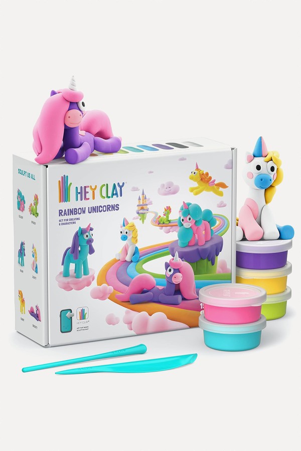  Rainbow Unicorns Air-Dry Clay Set from Hey Clay