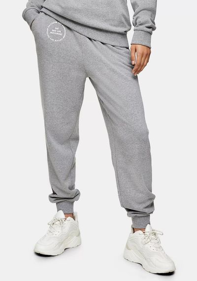 2nd Life Grey Marl Graphic Print Joggers