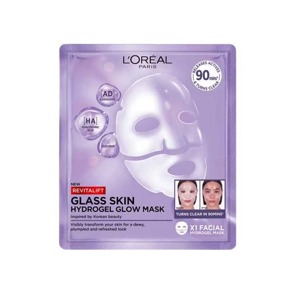 Pack Of 4 Revitalift Glass Skin Hydrogel Glow Mask from L'Oréal Paris