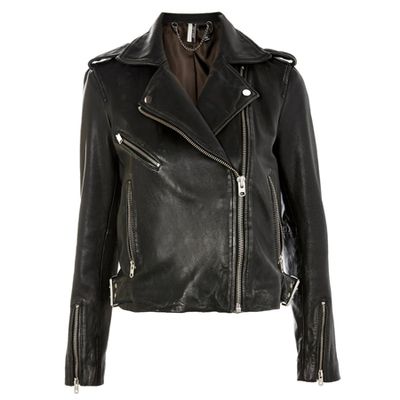 Black Leather Biker Jacket from Topshop