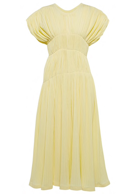 Pleated Cotton-Blend Midi Dress from Jil Sander