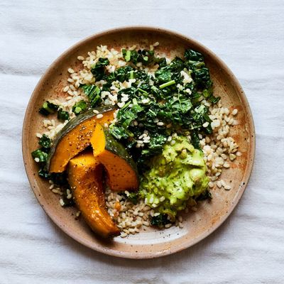 Delica Squash & Braised Cavolo Nero With A Green Olive Tapenade