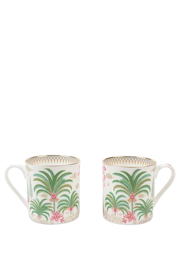 Set Of 2 Fine Bone China Palm Mugs from Rosie Dalia
