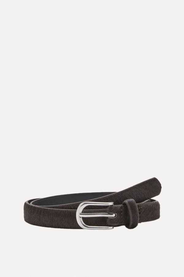 Leather Fur Belt  from Mango