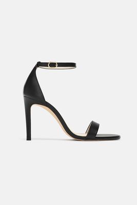 Black Leather Sandals from Zara