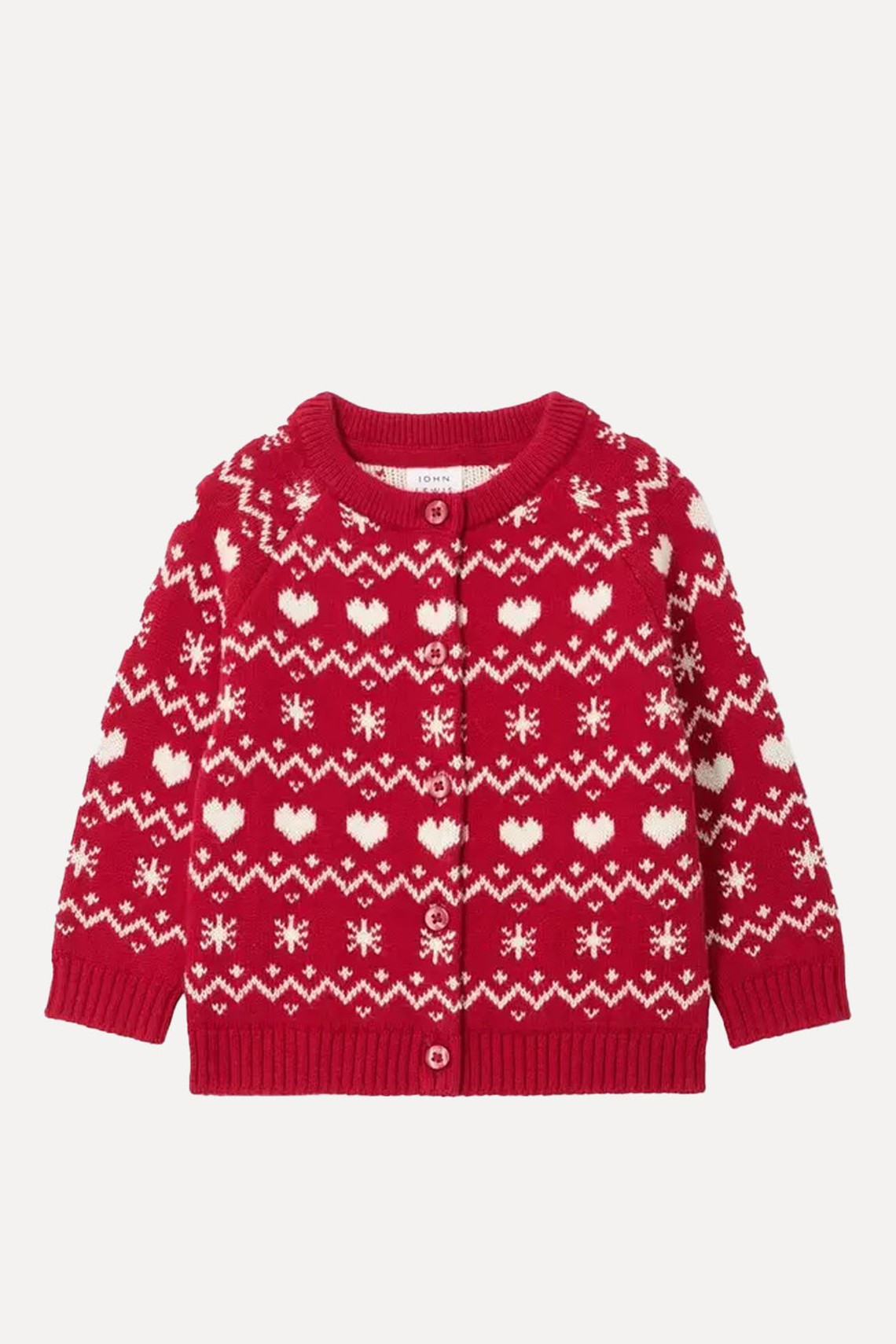 Baby Fair Isle Hearts Cardigan from John Lewis