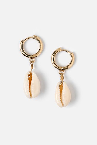 Cowrie Shell Huggie Hoop Earrings from Orelia