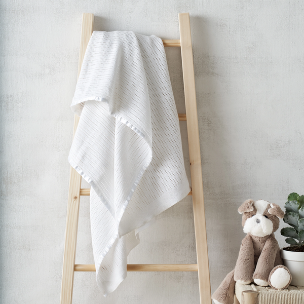 Satin Edged Cellular Baby Blanket from The White Company