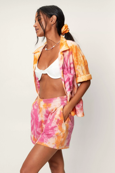 Toweling Tie Dye Shirt And Shorts 3pc Set from NastyGal