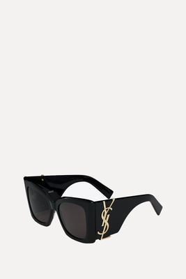 M119 Blaze Rectangle-Frame Acetate Sunglasses from Saint Laurent