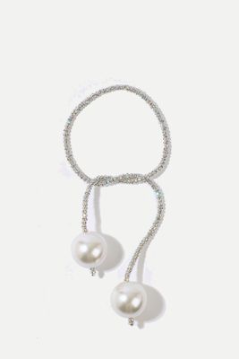 Silver Ball Chain Necklace Pearl from Octopussy