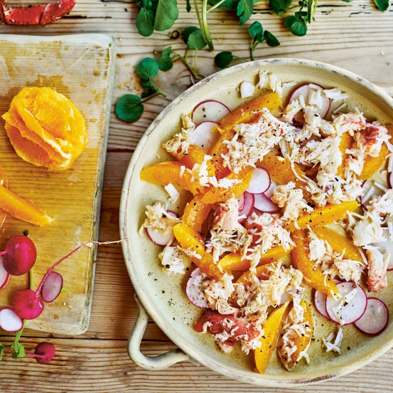 Crab With Radishes, Orange & Watercress