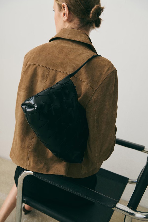 Braided Leather Shoulder Bag