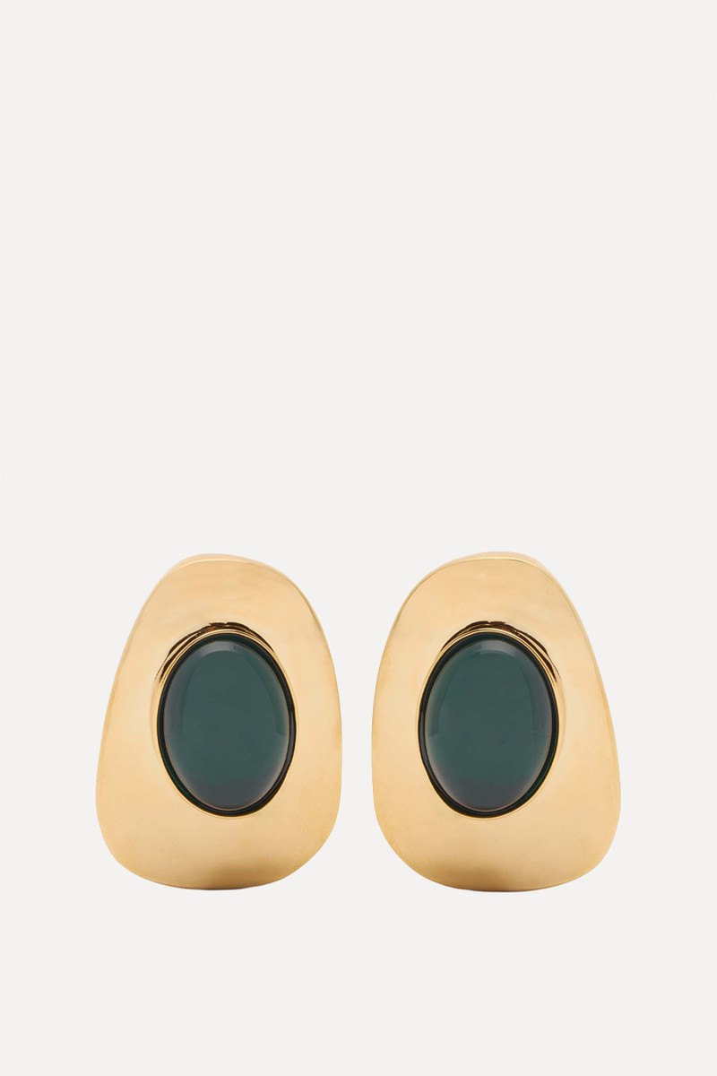 Cabochon Clip-On Stud Earrings from SAINT LAURENT