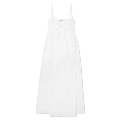 Adele Tie-Front Cotton-Voile Maxi Dress