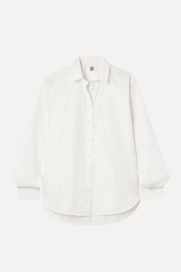 Oversized Embroidered Organic Cotton-Poplin Shirt from TOTEME