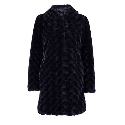 Midnight Swirl Faux Fur Coat