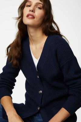 Cloud-Yarn V-Neck Longline Cardigan from M&S Collection