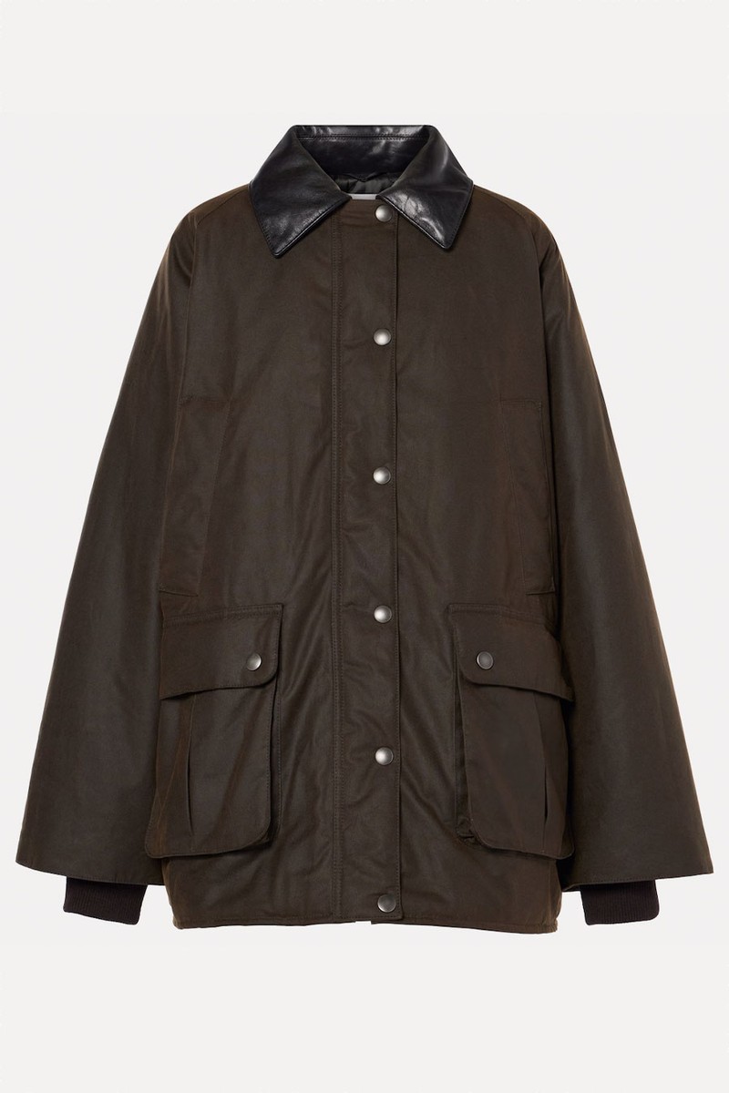 Waxed Oversized Canvas Cotton Jacket from Miu Miu