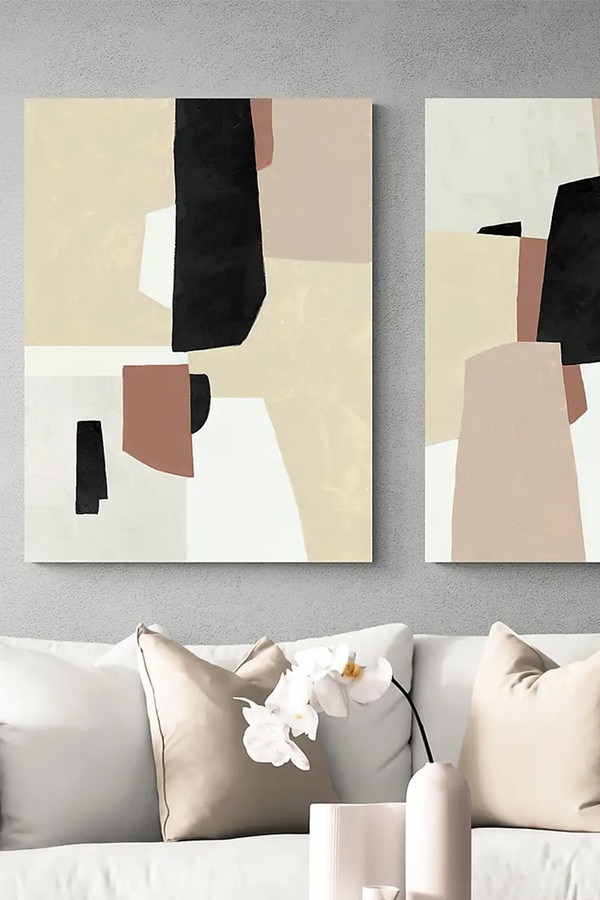 Set of 2 Blocked Neutral Canvases