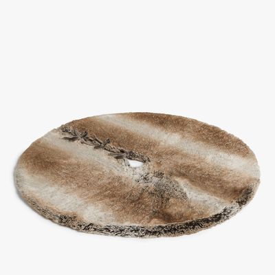 Faux Fur Tree Skirt In Ombre Mocha