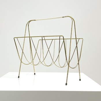 Mid-Century Brass Magazine Rack from Albion Nord