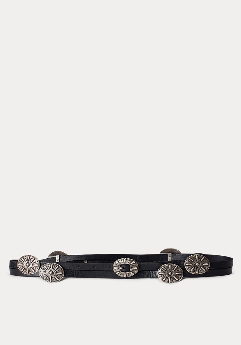 Concho Leather Wrap Belt