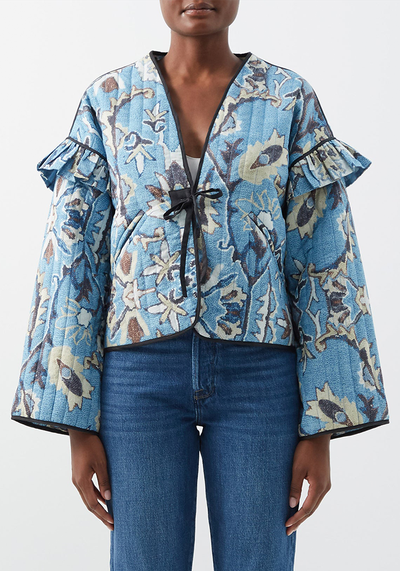 Janaji Ruffled Printed Cotton Jacket from Hannah Artwear