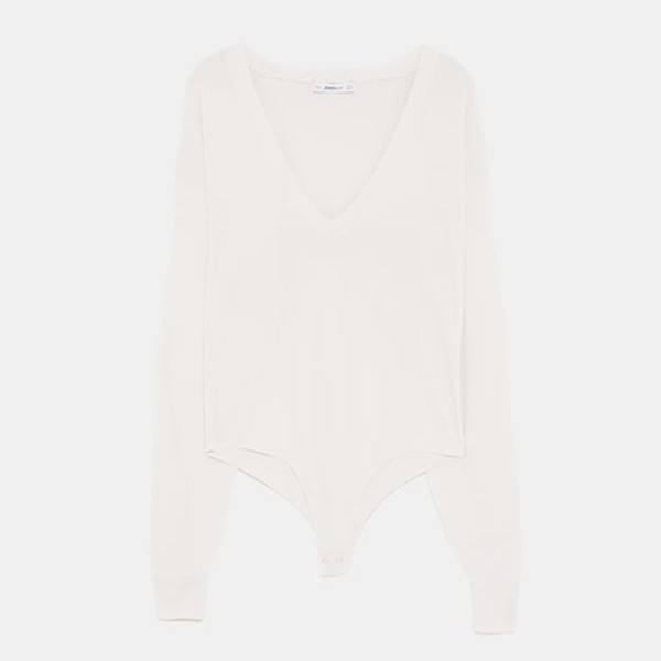 Minimal Collection V-Neck Bodysuit from Zara