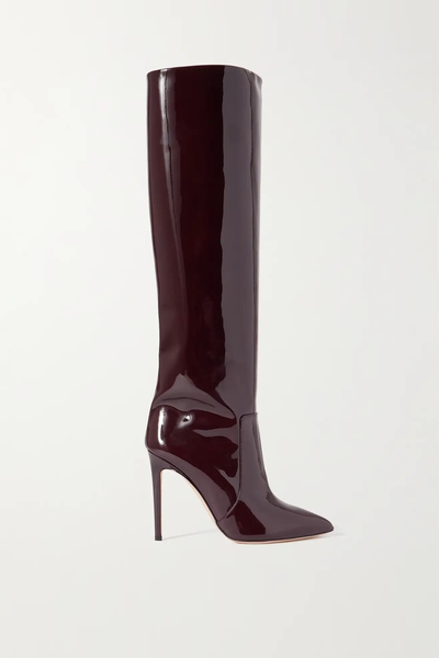 Stiletto Patent-Leather Knee Boots from Paris Texas