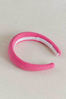 The Hot Pink Linen Slim Headband from Clementine & Mint